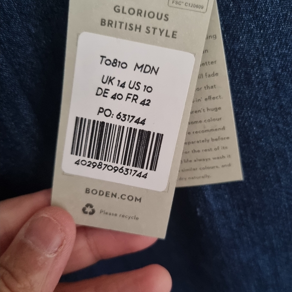 Boden paper bag/buckle waist ankle Grazer jeans sz 14 Bnwt - Picture 7 of 9